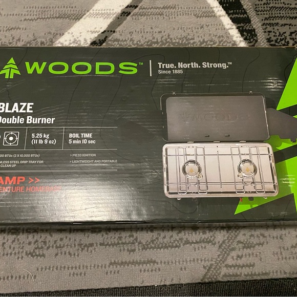 Woods™ Quick Fire Double-Burner 20,000 BTUs Piezo Start Camp Stove - Picture 7 of 7